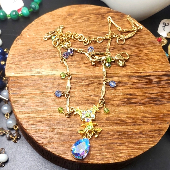 N1204 kirks folly rare swarovski crystal fairycore necklace collectors dream!